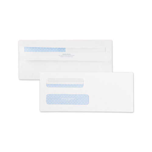 Double Window Redi-seal Security-tinted Envelope, #9, Commercial Flap, Redi-seal Adhesive Closure, 3.88 X 8.88, White, 250/ct