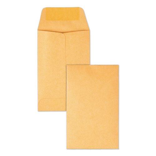 Kraft Coin And Small Parts Envelope, #6, Square Flap, Gummed Closure, 3.38 X 6, Brown Kraft, 500/box