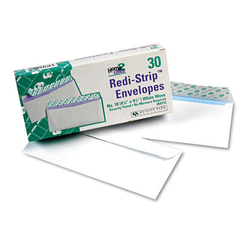 Redi-strip Security Tinted Envelope, #10, Commercial Flap, Redi-strip Heat-resistant Closure, 4.13 X 9.5, White, 1,000/box