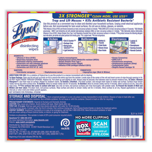 Disinfecting Wipes, 7 X 7.25, Mango And Hibiscus, 80 Wipes/canister, 6 Canisters/carton