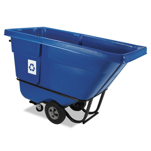 Rotomolded Recycling Tilt Truck, 1 Cu Yd, 1,250 Lb Capacity, Plastic/steel Frame, Blue