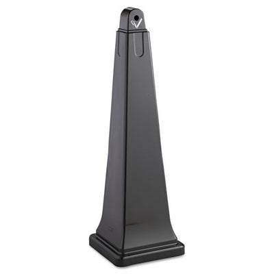 Groundskeeper Cigarette Waste Collector, Pyramid, 1 Gal, 12.25 X 39.75, Black