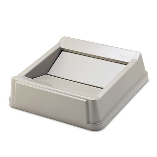 Untouchable Square Swing Top Lid, Plastic, 20.13w X 20.13d X 6.25h, Beige