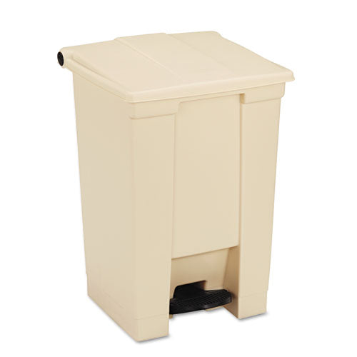 Indoor Utility Step-on Waste Container, 8 Gal, Plastic, Beige