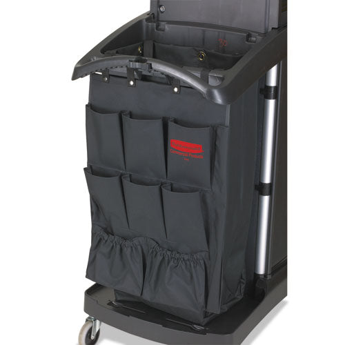 Fabric 9-pocket Cart Organizer, 19.75 X 1.5 X 28, Black