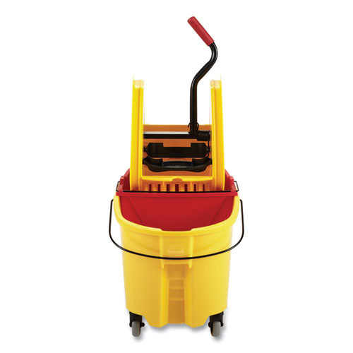 Wavebrake 2.0 Bucket/wringer Combos, Down-press, 35 Qt, Plastic, Yellow