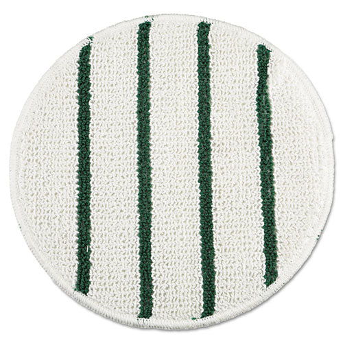 Low Profile Scrub-strip Carpet Bonnet, 19" Diameter, White/green