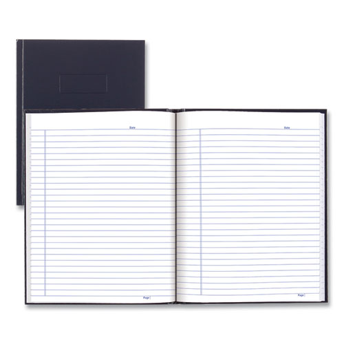Business Notebook With Self-adhesive Labels, 1 Subject, Medium/college Rule, Blue Cover, 9.25 X 7.25, 192 Sheets