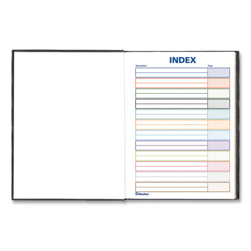 Business Notebook With Self-adhesive Labels, 1 Subject, Medium/college Rule, Black Cover, 9.25 X 7.25, 192 Sheets