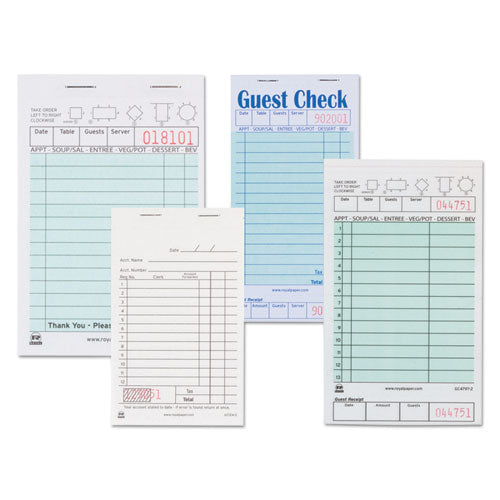 Guest Check Pad, 16 Lines, Two-part Carbonless, 4.2 X 8.25, 50 Forms/pad, 50 Pads/carton