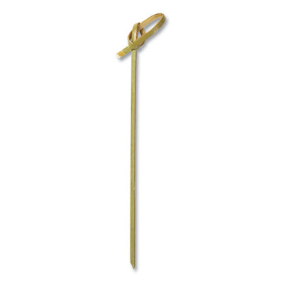 Knotted Bamboo Pick, Olive Green, 4", 1,000/carton