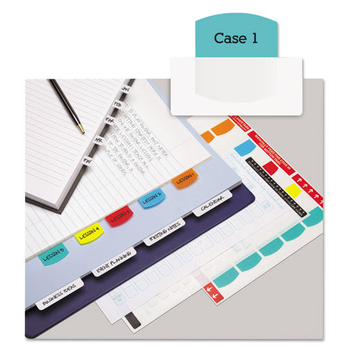 Laser Printable Index Tabs, 1/5-cut, Assorted Colors, 1.13" Wide, 100/pack