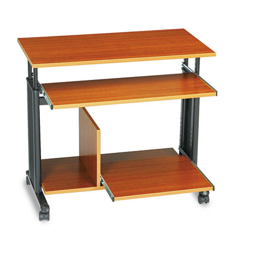 Muv 28" Adjustable-height Mini-tower Computer Desk, 35.5" X 22" X 29" To 34", Cherry/black