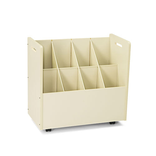 Laminate Mobile Roll Files, 50 Compartments, 30.25w X 15.75d X 29.25h, Putty