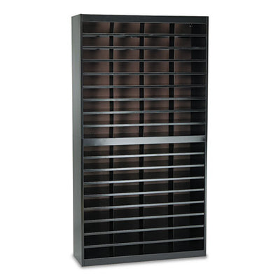Steel/fiberboard E-z Stor Sorter, 72 Compartments, 37.5 X 12.75 X 71, Black