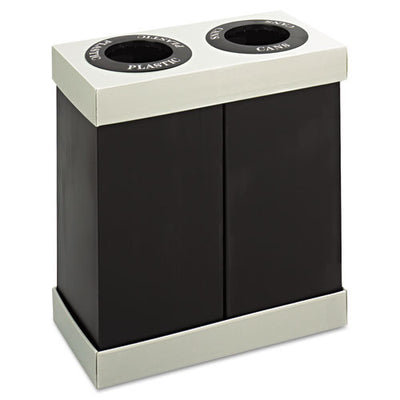 At-your-disposal Recycling Center, Two 56 Gal Bins, Polyethylene, Black
