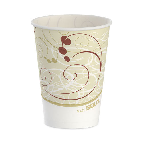 Symphony Design Wax-coated Paper Cold Cups, 9 Oz, Beige/white, 100/sleeve, 20 Sleeves/carton