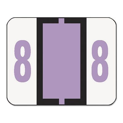 Numerical End Tab File Folder Labels, 8, 1 X 1.25, White, 500/roll
