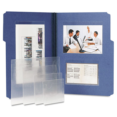 Self-adhesive Poly Pockets, Top Load, 4.06 X 3, Clear, 100/box