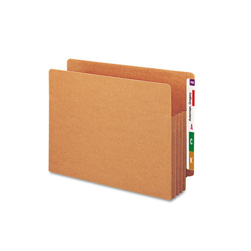 Heavy-duty Redrope End Tab Tuff Pockets, 3.5" Expansion, Legal Size, Redrope, 10/box