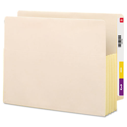 Manila End Tab File Pockets With Tyvek-lined Gussets, 5.25" Expansion, Letter Size, Manila, 10/box