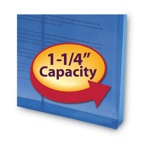 Poly String And Button Interoffice Envelopes, Open-end (vertical), 9.75 X 11.63, Transparent Blue, 5/pack