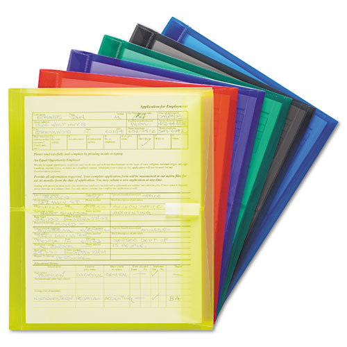 Poly Side-load Envelopes, Fold-over Closure, 9.75 X 11.63, Assorted Colors, 6/pack