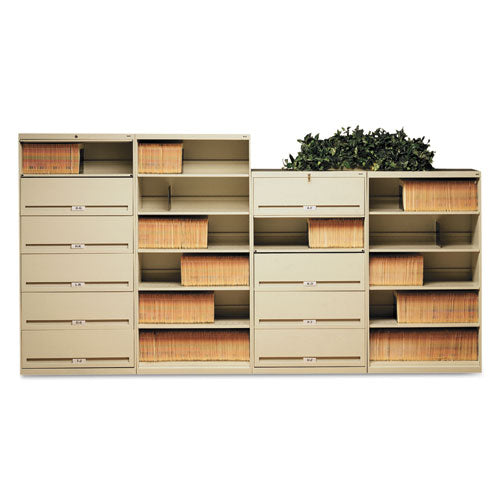 Fixed Shelf Open-format Lateral File For End-tab Folders, 6 Legal/letter File Shelves, Light Gray, 36" X 16.5" X 75.25"