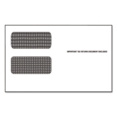 1099 Double Window Envelope, Commercial Flap, Gummed Closure, 3.75 X 8.75, White, 24/pack