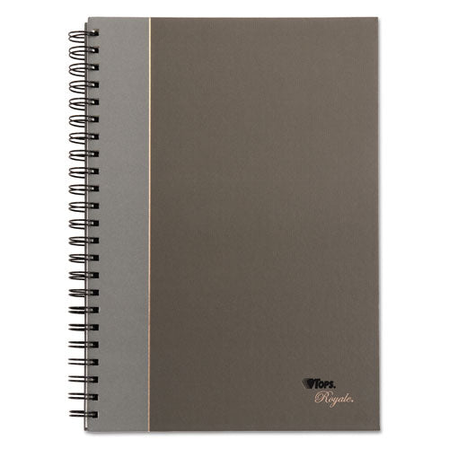 Royale Wirebound Business Notebooks, 1 Subject, Medium/college Rule, Black/gray Cover, 8.25 X 5.88, 96 Sheets