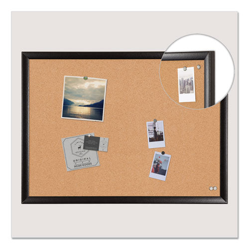 Cork Bulletin Board, 24 X 18, Natural Surface, Black Medium-density Fiberboard Frame