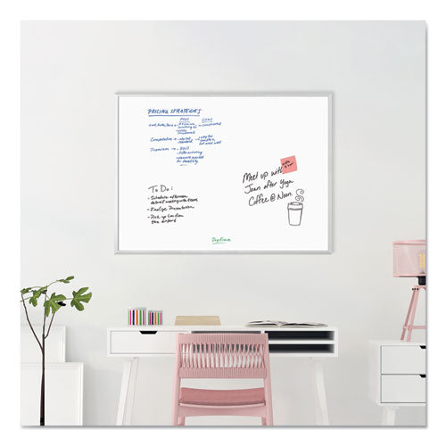 Melamine Dry Erase Board, 48 X 36, White Surface, Silver Aluminum Frame