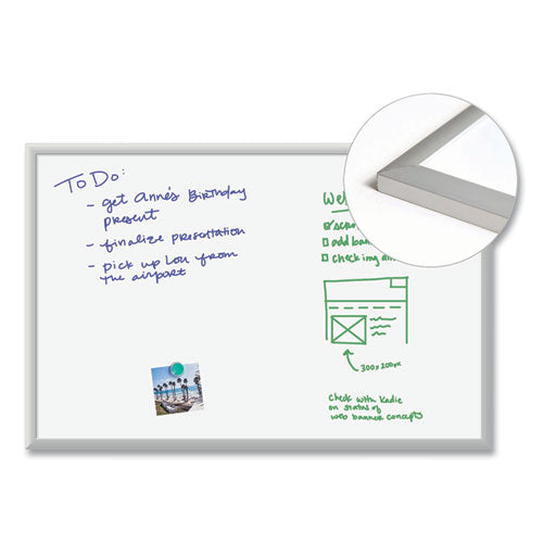 Magnetic Dry Erase Board With Aluminum Frame, 36 X 24, White Surface, Silver Aluminum Frame