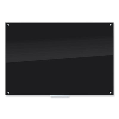 Black Glass Dry Erase Board, 70 X 47, Black Surface