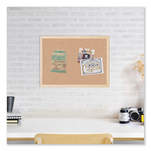 Cork Bulletin Board, 70 X 47, Natural Surface, Birch Mdf Frame