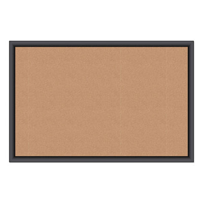Cork Bulletin Board, 36 X 24, Natural Surface, Black Mdf Frame