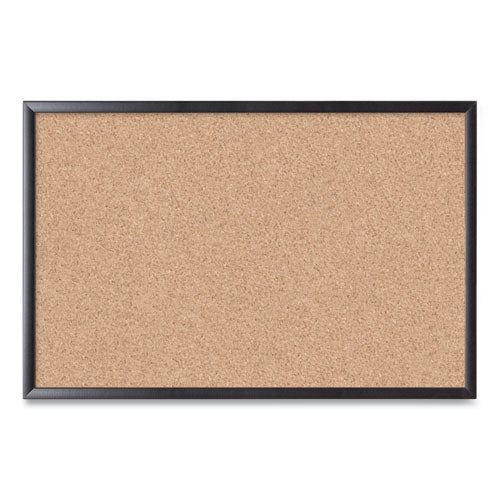 Cork Bulletin Board, 36 X 24, Natural Surface, Black Mdf Frame