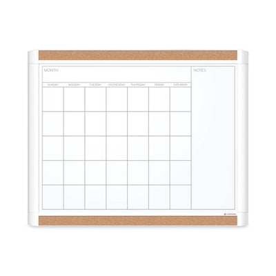 Pinit Magnetic Dry Erase Calendar With Plastic Frame, Monthly, 20 X 16, White Surface, White Plastic Frame