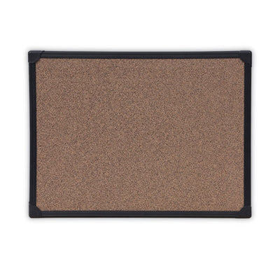 Tech Cork Board, 24 X 18, Cork Surface, Black Aluminum Frame