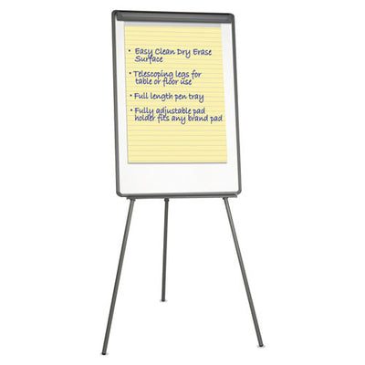 Dry Erase Board With Tripod Easel, 29 X 41, White Surface, Black Frame