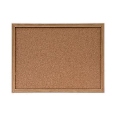 Cork Board With Oak Style Frame, 24 X 18, Natural Surface