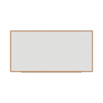 Deluxe Melamine Dry Erase Board, 96 X 48, Melamine White Surface, Oak Fiberboard Frame