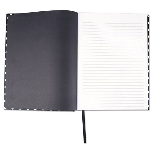 Casebound Hardcover Notebook, 1 Subject, Wide/legal Rule, Black/white Cover, 10.25 X 7.63, 150 Sheets