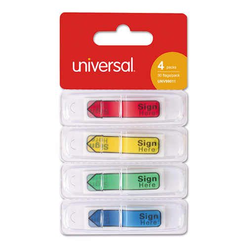 Deluxe Message Arrow Flags, "sign Here", Assorted Colors, 120/pack