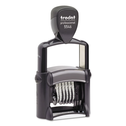 Professional Self-inking Numberer, Six Bands/digits, Type Size: 1 1/2, Black
