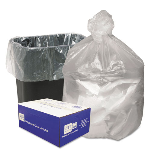 Waste Can Liners, 56 Gal, 14 Microns, 43" X 46", Natural, 20 Bags/roll, 10 Rolls/carton