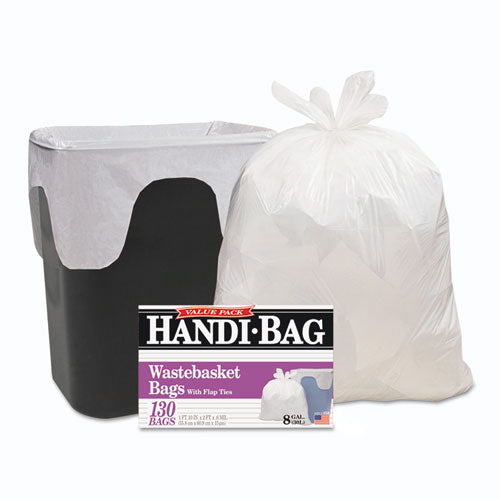 Super Value Pack, 13 Gal, 0.6 Mil, 23.75" X 28", White, 100 Bags/box, 6 Boxes/carton