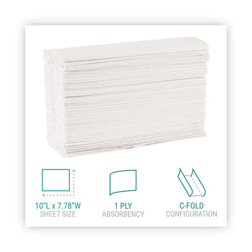 C-fold Paper Towels, 1 Ply, 10.2 X 13.25, White, 200/pack, 12 Packs/carton