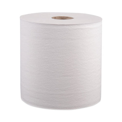 Hardwound Roll Towels, 8" X 800 Ft, White, 6 Rolls/carton