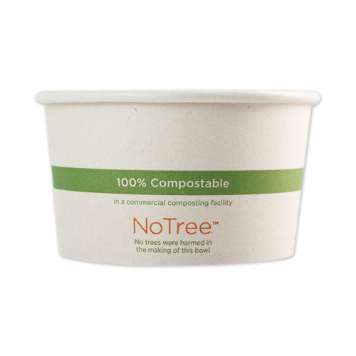 No Tree Paper Bowls, 32 Oz, 4.4" Diameter X 5.8"h, Natural, Sugarcane, 500/carton